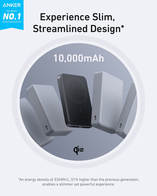 Anker MagGo Power Bank 10,000mAh – Slim Qi2 Wireless Charger for iPhone
